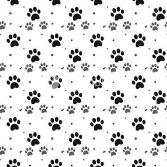 Dog Paw Print Seamless Pattern On White Background Eps10 Royalty