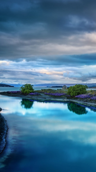 Calm Blue Landscape iPhone Wallpaper