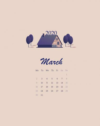 iPhone March Calendar Wallpaper