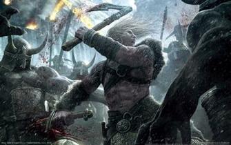 Wallpaper Blood Sword Warrior Viking Battle For Asgard