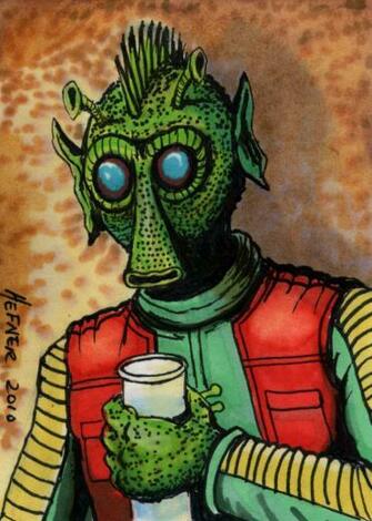 Greedo Sketch Card By Halhefnerart