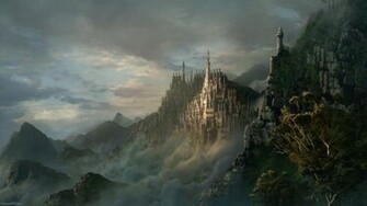 Wallpaper Mountain Kingdom Paint Art