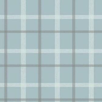 Sky Blue Grey White Plaid Tartan Superfresco Graham Brown