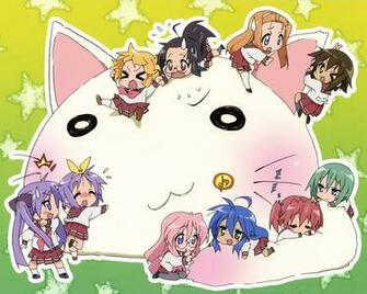 Lucky Star And Cat Zero Kyu Wallpaper