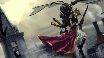 Wallpaper Girl Steampunk Jetpack Fantasy Jpg