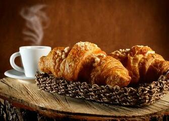 Fonds D Ecran Croissant Viennoiserie Tasse Nourriture