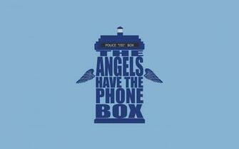 Typography Doctor Who Weeping Angel Phone Booth Wallpaper