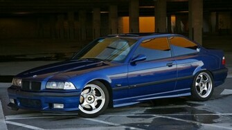 Wallpaper Bmw E36 M3 Series Three Blue Coupe Sports Car