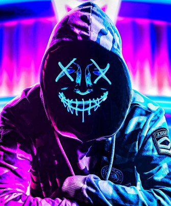 Cool Neon Purple Blue Hacker Profile Picture Wallpaper
