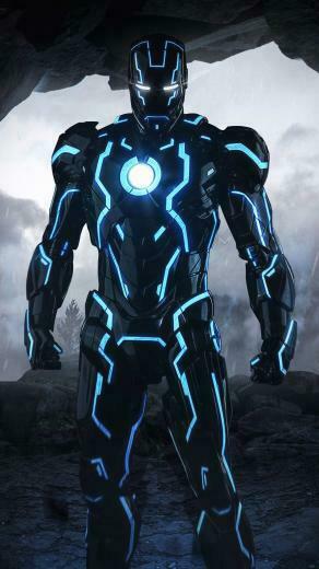 Iron Man Neon Suit iPhone Wallpaper Marvel