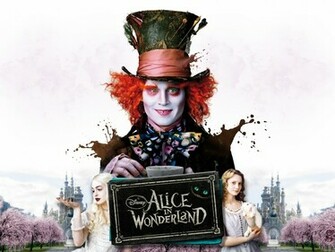 Merveilles Chapelier Fou Mia Wasikowska Johnny Depp Papier Peint