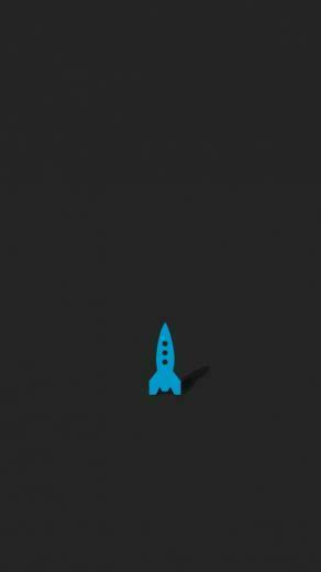 Minimalistic Blue Rocket iPhone Wallpaper