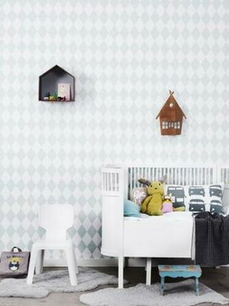 Ferm Living Grey Harlequin Wallpaper