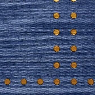 Rivets Wallpaper Gold On Navy Manila Hemp Eclectic