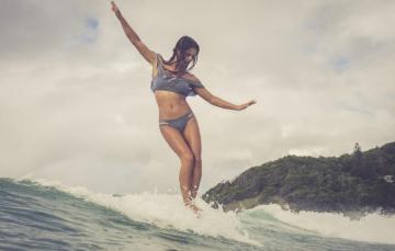 Wallpaper Girl The Ocean Wave Surfing Image For Desktop