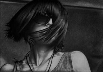 Sarah Barthel Of Phantogram Pencil Drawing By