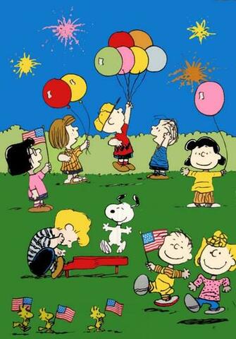 Peanuts Gang 4th Of July Flag Rare
