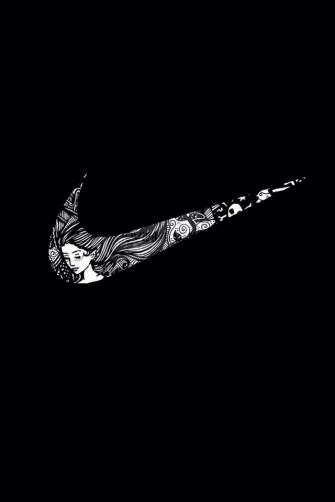3d iPhone Wallpaper On X Nike Black HD S