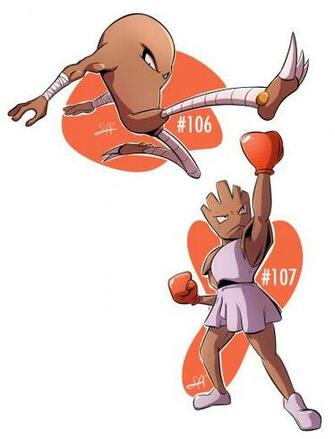 Hitmonlee And Hitmonchan By Steven Andrew