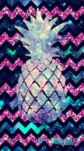 Chevron Pineapple Galaxy Glitter Wallpaper I Created For The App