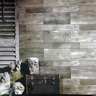 Chinese Style Vintage Brick Bricklike Irregular Plaid Wallpaper Living