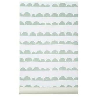 Ferm Living Half Moon Wallpaper Mint Pop Line