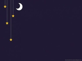 Minimal Moon And Stars Wallpaper