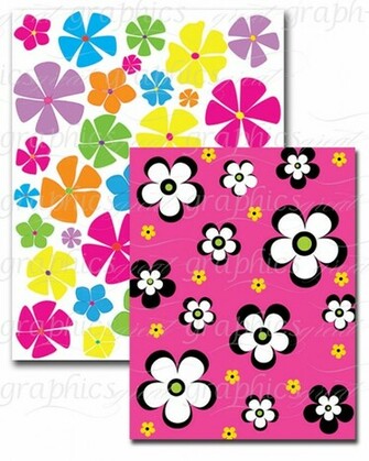 Flower Power Retro Background Digital Background