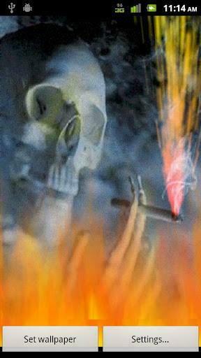 Bigger Fire Smoking Skull L Wallpaper For Android Screenshot