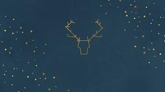 Raindeer Minimal Christmas Illustration Desktop Wallpaper