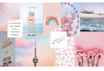Pink Collage Computer Wallpaper Macbook Vintage