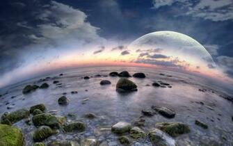 Fisheye Beach Dreamy World Wallpaper HD