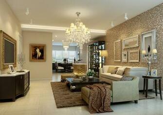 Luxurious Living Room With Royal Wallpaper 3d Model Max Cgtrader