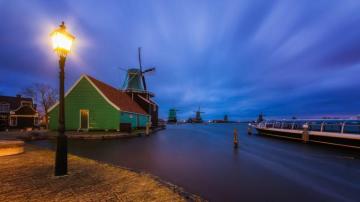 Nature Landscape Evening Lights House Town Clouds