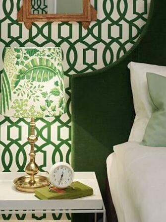 Green Trellis Wallpaper Master Bedroom Inspriati