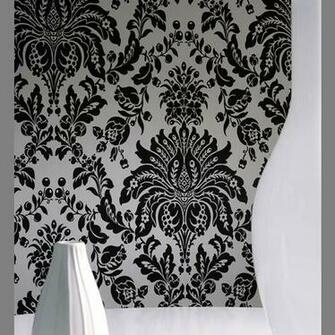 Carlton Black And White Faux Flocked Pri Designer