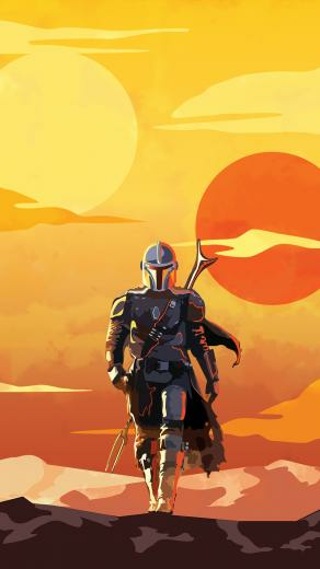 The Mandalorian Phone Wallpaper Art By David Oconnor Starwars