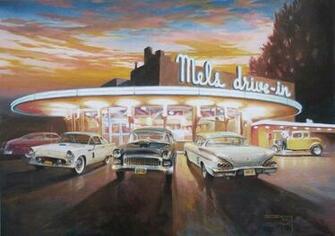 Mel S Drive In Diner American Graffiti Painting