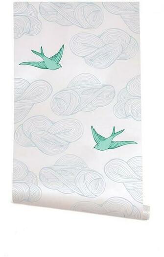 Wallpaper In White And Turquoise By Julia Rothman For Hygge West