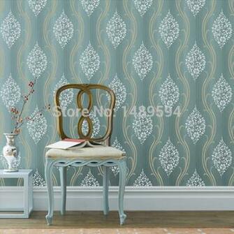 3d Thick Light Purple Velvet Flocking Wallpaper Classic Damask