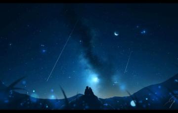 Wallpaper Girl Guy Starfall Image For Desktop Section