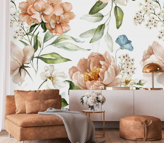 Beige Flowers Wallpaper Buy At The Best Price With Delivery Uniqstiq