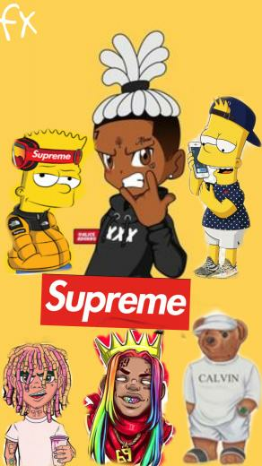 6ix9ine Lilpump Bartsimpson Supreme Calvinthebear Wallp