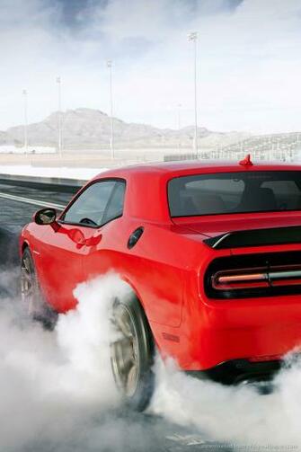 Red Dodge Challenger Srt Hellcat Wallpaper For iPhone