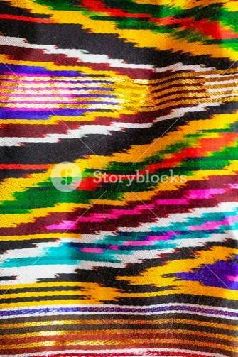 Textile Background Traditional Central Asian Bright Striped