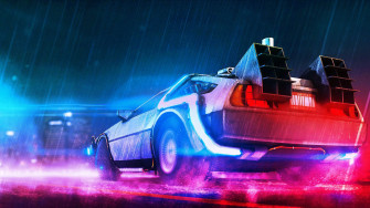 Back To The Future Neon Wallpaper Live Delorean