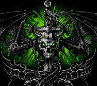 Green Skull Wallpaper Skulls In