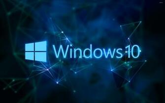 Windows Text Logo On Blue Network Wallpaper Computer