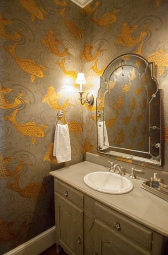 Koi Wallpaper Transitional Bathroom Lucy And Company