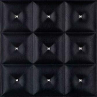 Faux Leather Ceiling Tile Black Diamond With Crystals